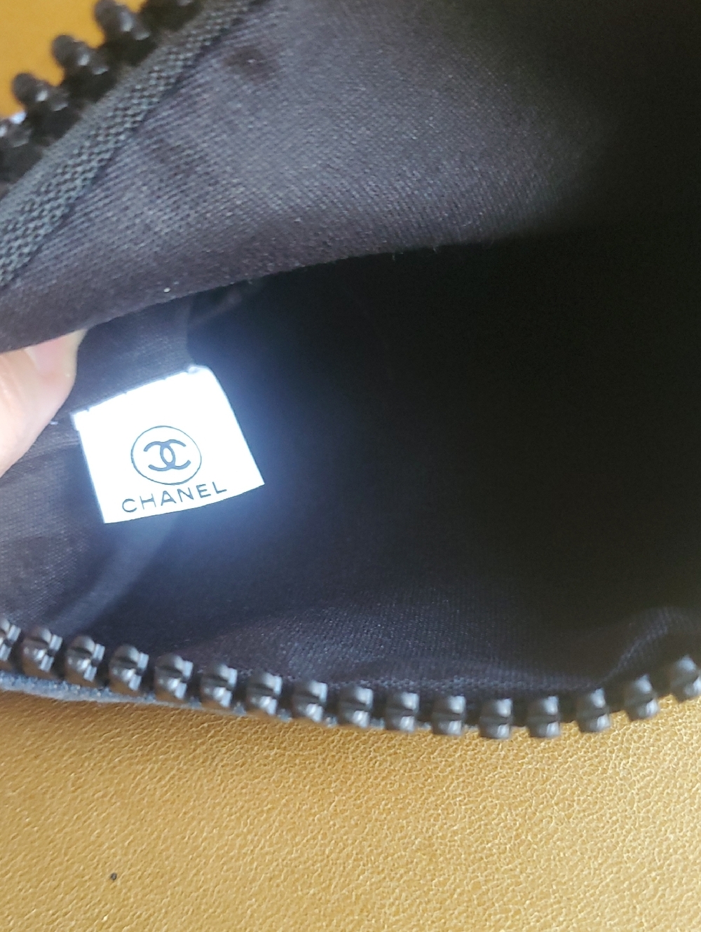 CHANEL Denim Jean Blue Logo Cosmetic Bag Clutch Pouch - Picture 7 of 8